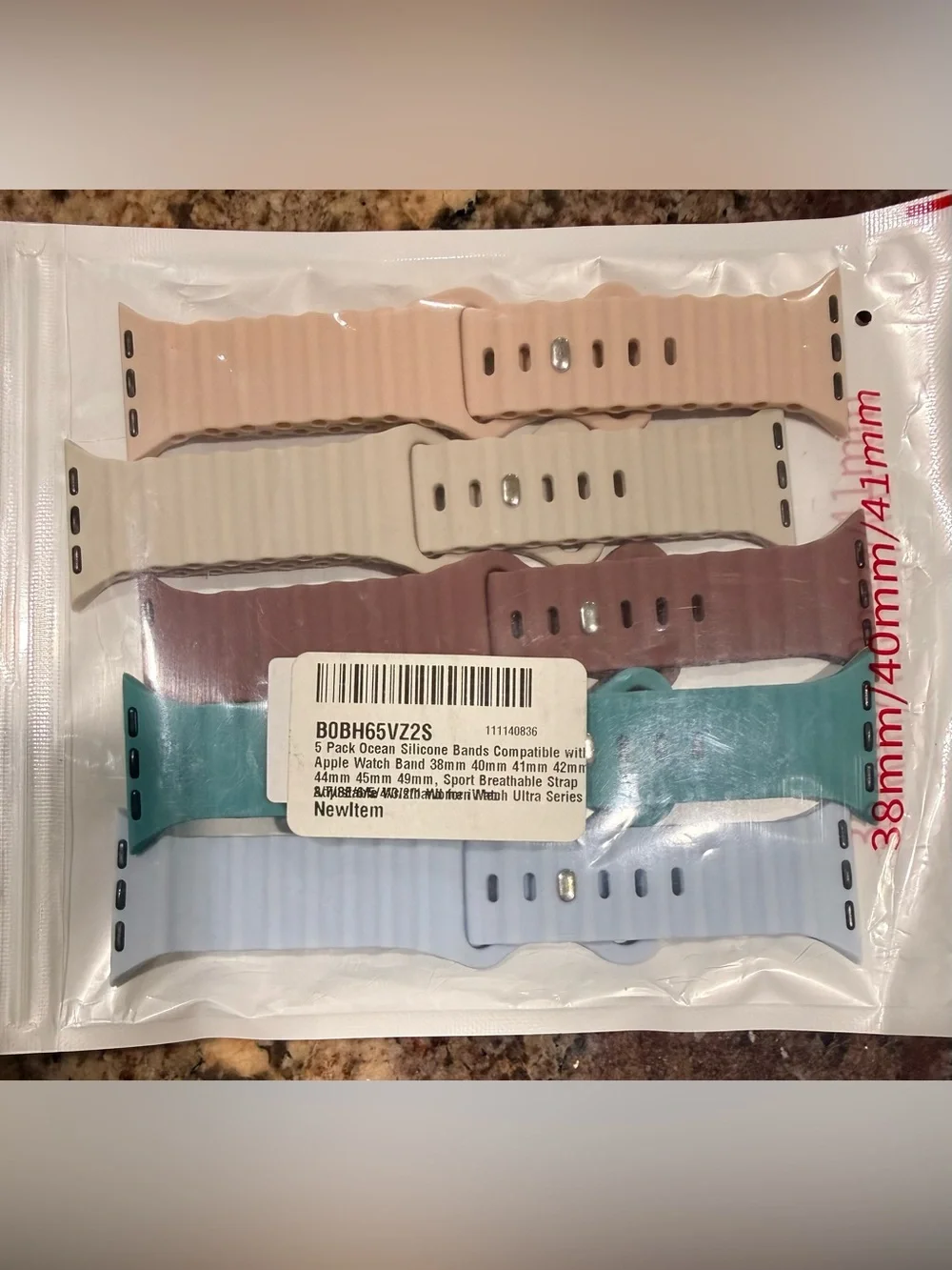 Silicone Watch Band 5-Pack – Blue, Teal, Mauve, Cream, Blush